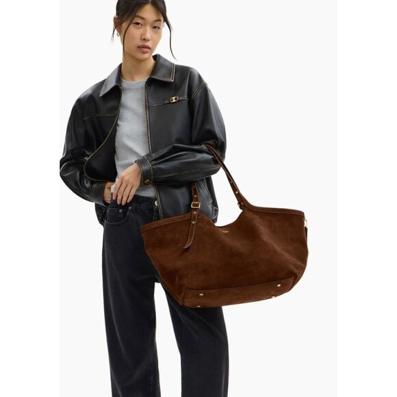 NEW WITH TAGS!  AUTHENTIC COACH WARM BROWN SUEDE GRAMERCY HANDBAG - Picture 6 of 11